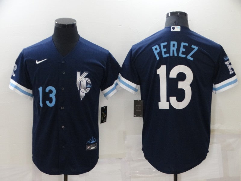 Men's  Kansas City Royals Salvador Perez 2022 City Connect Jersey - Navy